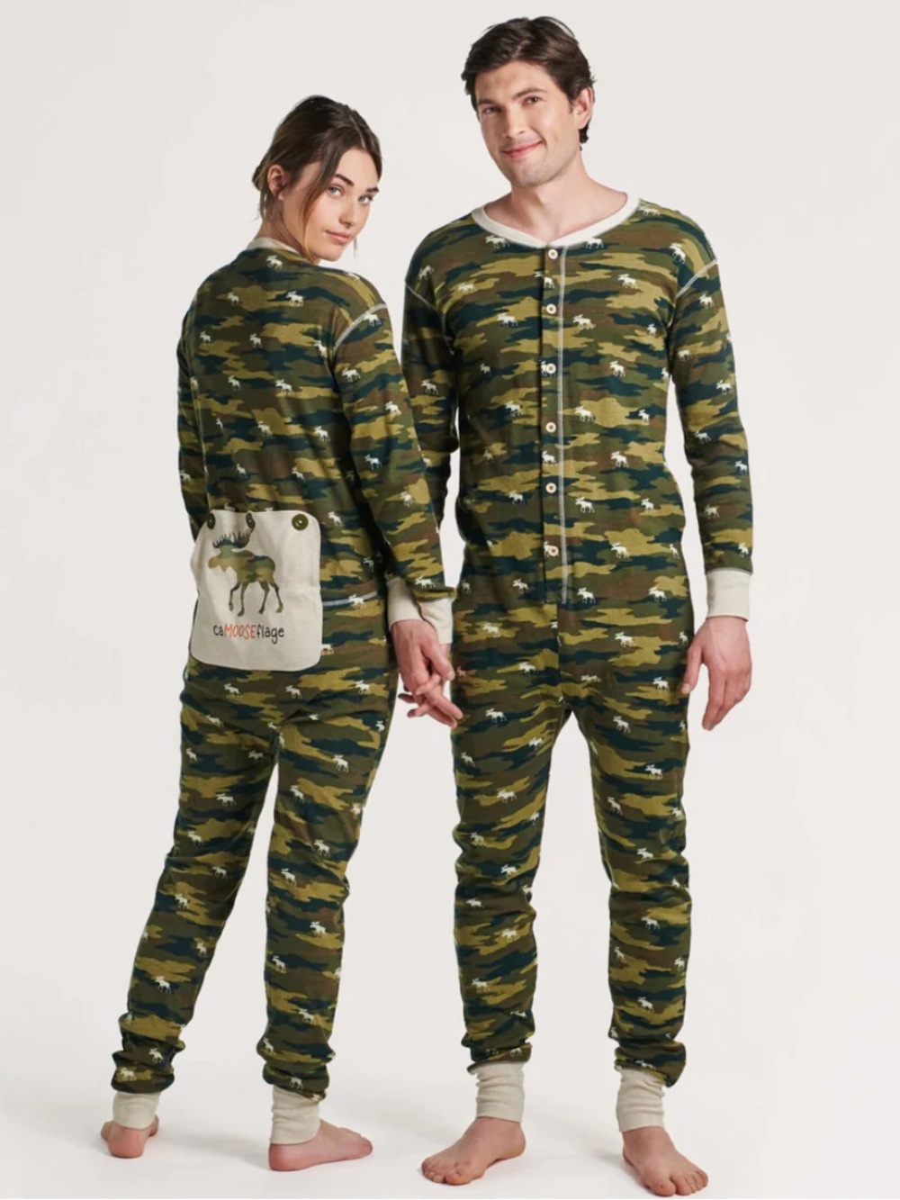 NWT Little Blue House by Hatley Camo Moose Men’s Onesie PJ Size M